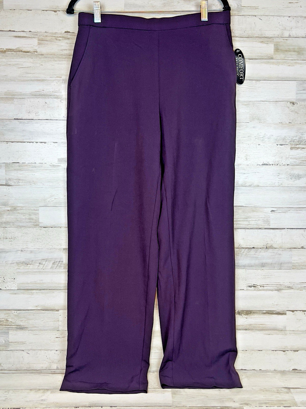 Kim Rogers 10 Petite Comfort Waist Pull On Pants Burgundy Maroon NWT